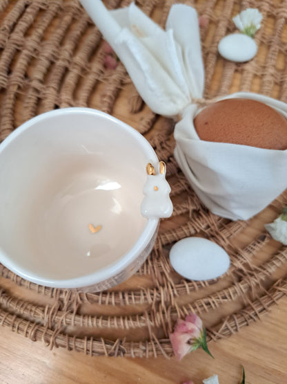 Chávena - coelho - detalhes em ouro