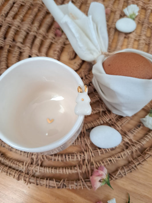 Chávena - coelho - detalhes em ouro