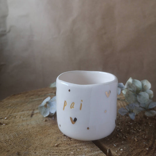 Chávena - palavra à escolha - detalhes em ouro