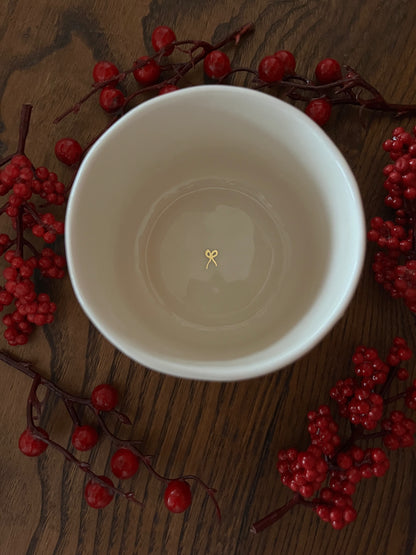 Pack - Pendente coração "Feliz Natal" + Chávena Laço Vermelho