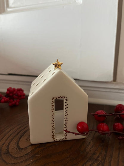 Lanterna casinha estrela dourada