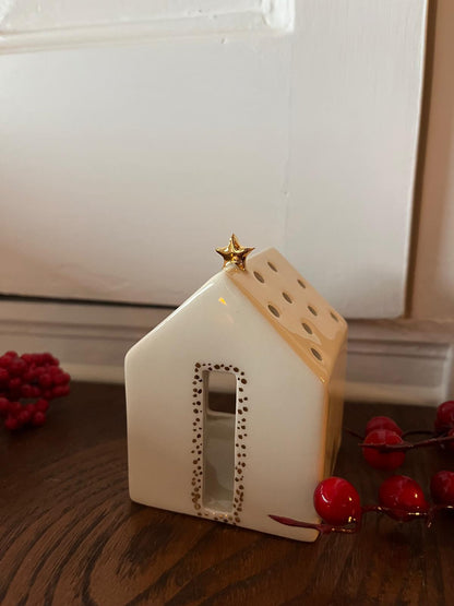 Lanterna casinha estrela dourada