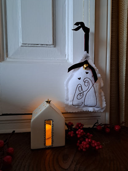 Lanterna casinha estrela dourada