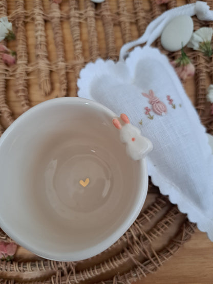 Pack - Chávena coelho rebordo 🤍 ouro + pendente 🤍