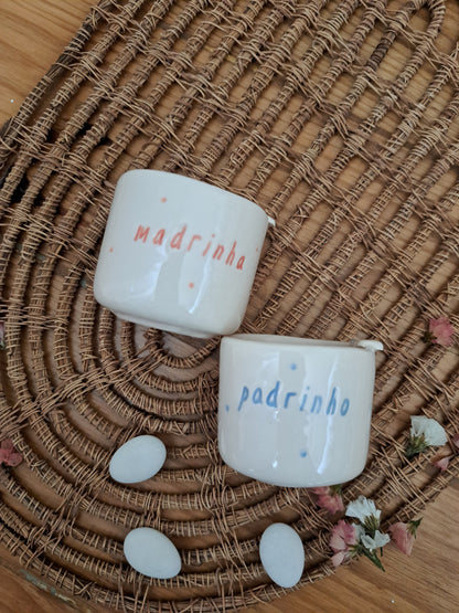 Pack - Chávena coelho rebordo padrinhos + pendente 🤍